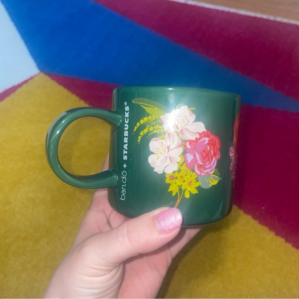 Starbucks Ban.do Green Flower 12oz Coffee Mug